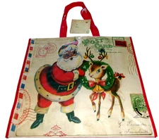 CHRISTMAS~Reusable Tote Bag 20" X 18" X 8" POSTCARD FROM THE NORTH POLE