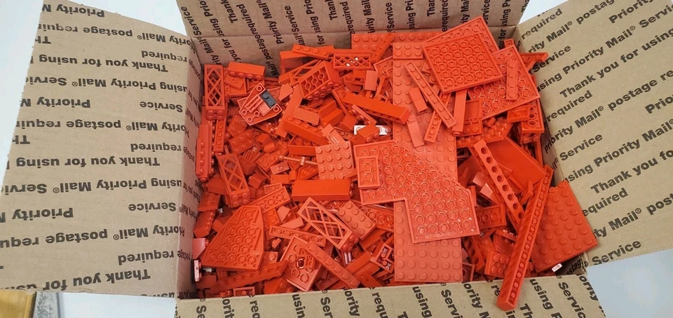 Lego Red Bricks Lot 4 lbs Pounds Parts Pieces Bulk Lot Assorted Red Crafts MOC - Image 2 of 4