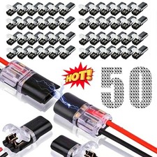 50PCS Double Wire Plug in Connector with Locking Buckle, Locking Easy to Use