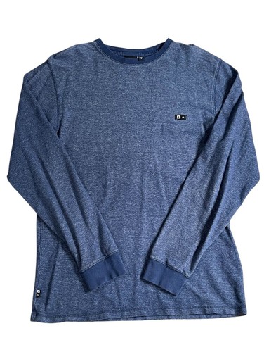 Blue Fourstar Long Sleeve Henley - US M %100 Cotton Four 4 Star