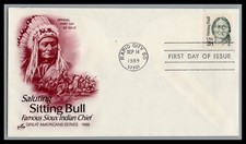US FDC # 2183 28c Sitting Bull ArtCraft  S.Cancel 1989, 9c878