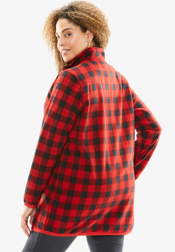 Chaqueta de microfleece Woman Within talla grande con cremallera frontal Foto 3 de 4