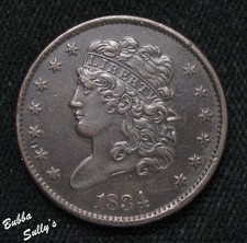 1834 Classic Head Half Cent AU Details