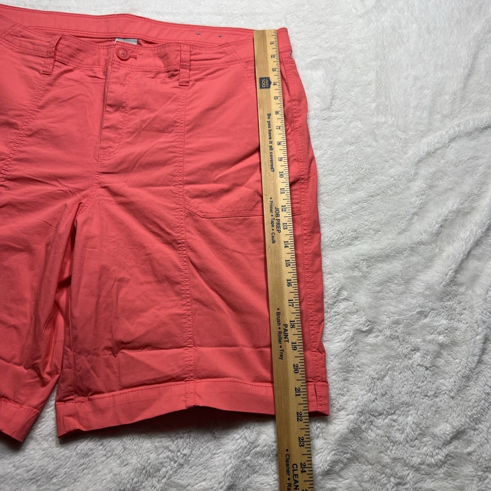 Bermuda de caminhada feminina Chicos 3 EUA 18 coral profundo cor salmão stretch - Imagem 2 de 4