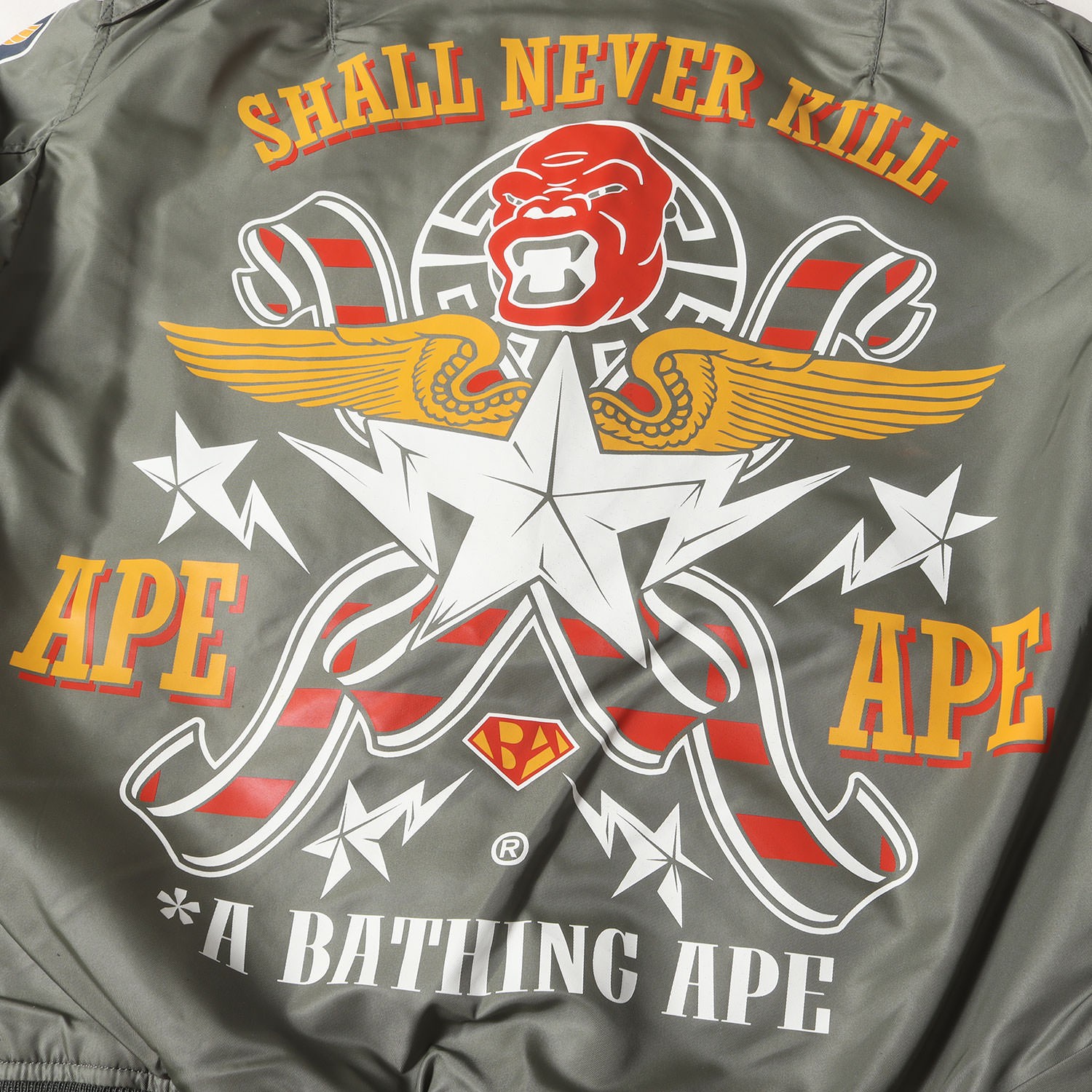 A BATHING APE Jacket Sage Green SizeS 00s THE REAL McCOYS Wing Logo L-2B Flight thumbnail 5