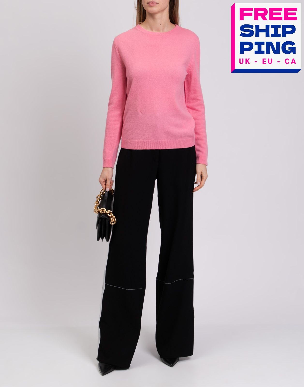 RRP€1310 VALENTINO Cashmere & Wool Pullover Jumper IT42 US6 UK10 M Pink Rockstud
