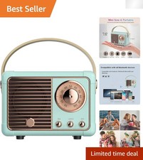 Vintage Retro Bluetooth Speaker - Portable Wireless Music Companion Blue