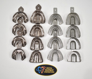 Dental Impression Trays  16 Pieces - Autoclavable - UPPER & LOWER as Listed