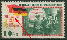 DDR 1965 20. Jahrestag der Befreiung mit Plattenfehler 1103 F 3 b gestempelt