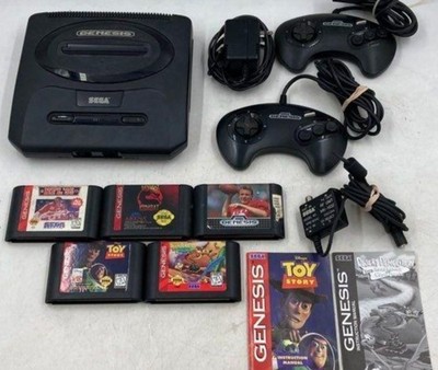 SEGA Genesis Model 2 MK-1631 Video Game System Bundle Contrllers with Games Lot