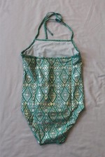 Shimmertail Girl's Mermaid Aztec Print One-Piece Swimsuit JL3 Sea Breeze Large