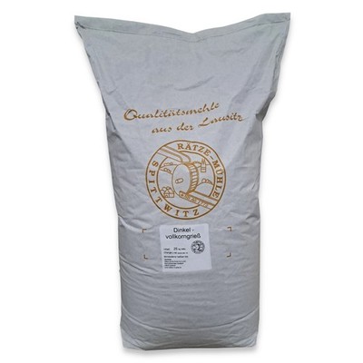Dinkelvollkorngrieß 25 kg regional naturbelassenen Anbau Grießmehl Vollkorn