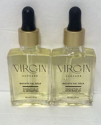 Lot Of 2 VIRGIN Skincare Baciato dal Sole botanical body oil Sunkissed Skin 2oz