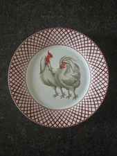 Home Essentials-Basic "Rooster & Hen" 10 5/8 Dinner Plate 