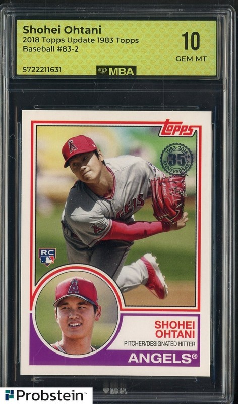 2018 Topps Update 1983 Topps Shohei Ohtani Angels RC Rookie MBA 10 GEM MINT