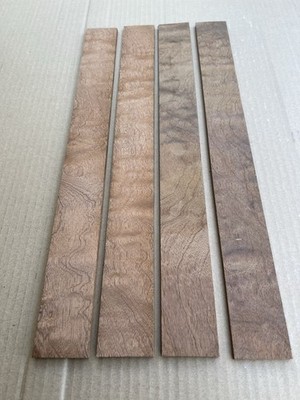 4 Pc Mahogany  Figured Thin Stock  Wood Crafts Blanks 17 3/4 X 1 7/8 X3/16 