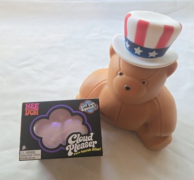 Authentic Needoh Cloud Pleaser & Sunny Days Patriotic Bear Squishy Lot  New