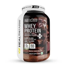 Healthfarm Whey Protein Plus 2Kg Choc | 24g Protein | Vitamins