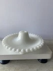White Milk Glass Lamp Base Scalloped Edge Replacement Part Lamp Part