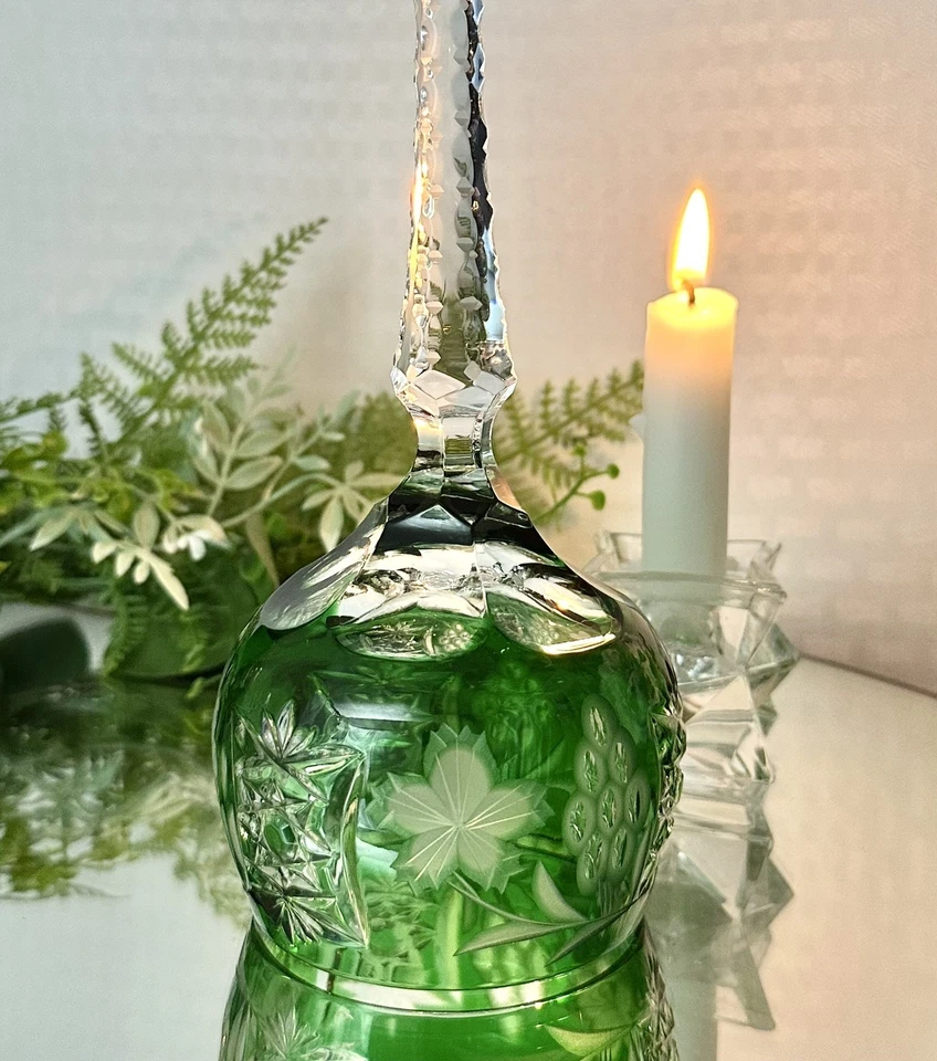 Copa de vino verde Ajka Marsala Ajka vintage vino corvejón 8,25" corte a claro - 1 Foto 4 de 4