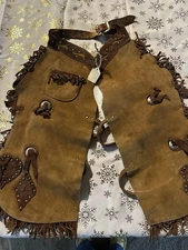 Vintage Kids Leather Chaps 20” Long