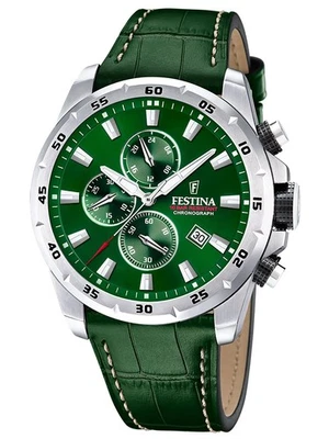 Festina Montre Bracelet Pour Homme Chronographe Vert Chrono F20692/3 - Photo 1/2