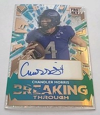 CHANDLER MORRIS 2024 Pro Set Pure /10 SPARKLE AUTO + Bowman 1st TCU Virginia NFL
