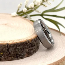 6mm Silver Tungsten Engraving Ring Celtic Knot Inlay High Polished Unisex Band