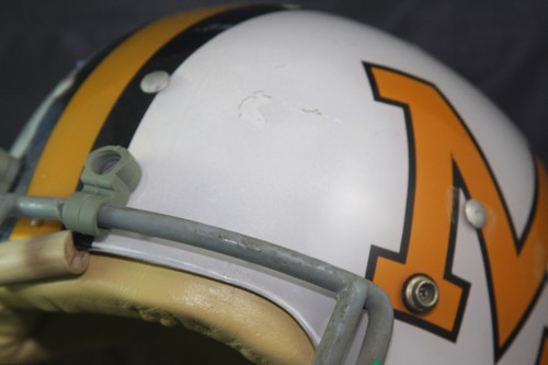 Vintage 1972 Game Used Worn Maryland Terrapins 100MH MacGregor Clear Shell Helmet - Bild 11 von 12