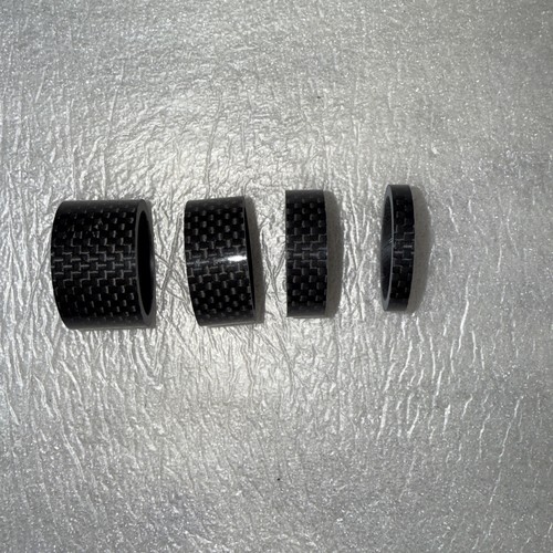 4 PCS 1 1/8" 3K Carbon Effect Headset Spacer 5mm, 10mm, 15mm, 20mm - Picture 3 of 5