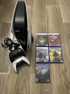 Sony PlayStation 5 Console w/ 2 Controllers & Games: Spider-Man 2, Elden Ring,  