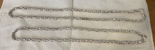 2 Sterling Silver LaDea Bendata Twist Mesh 925 Chains Necklaces Italy KA 1772