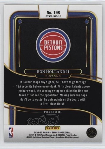 2024-25 Panini Select Premier Level Zebra Prizm Ron Holland II #198 1o2 - Picture 2 of 3