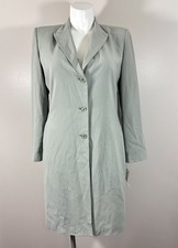 NEW Vintage Harve Bernard Sz 14 Sage Green Longline Blazer Button Front