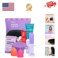 Zestaw kubków menstruacyjnych Pixie - Najlepszy zestaw startowy kubka okresowego do pielęgnacji kobiet - Pro...