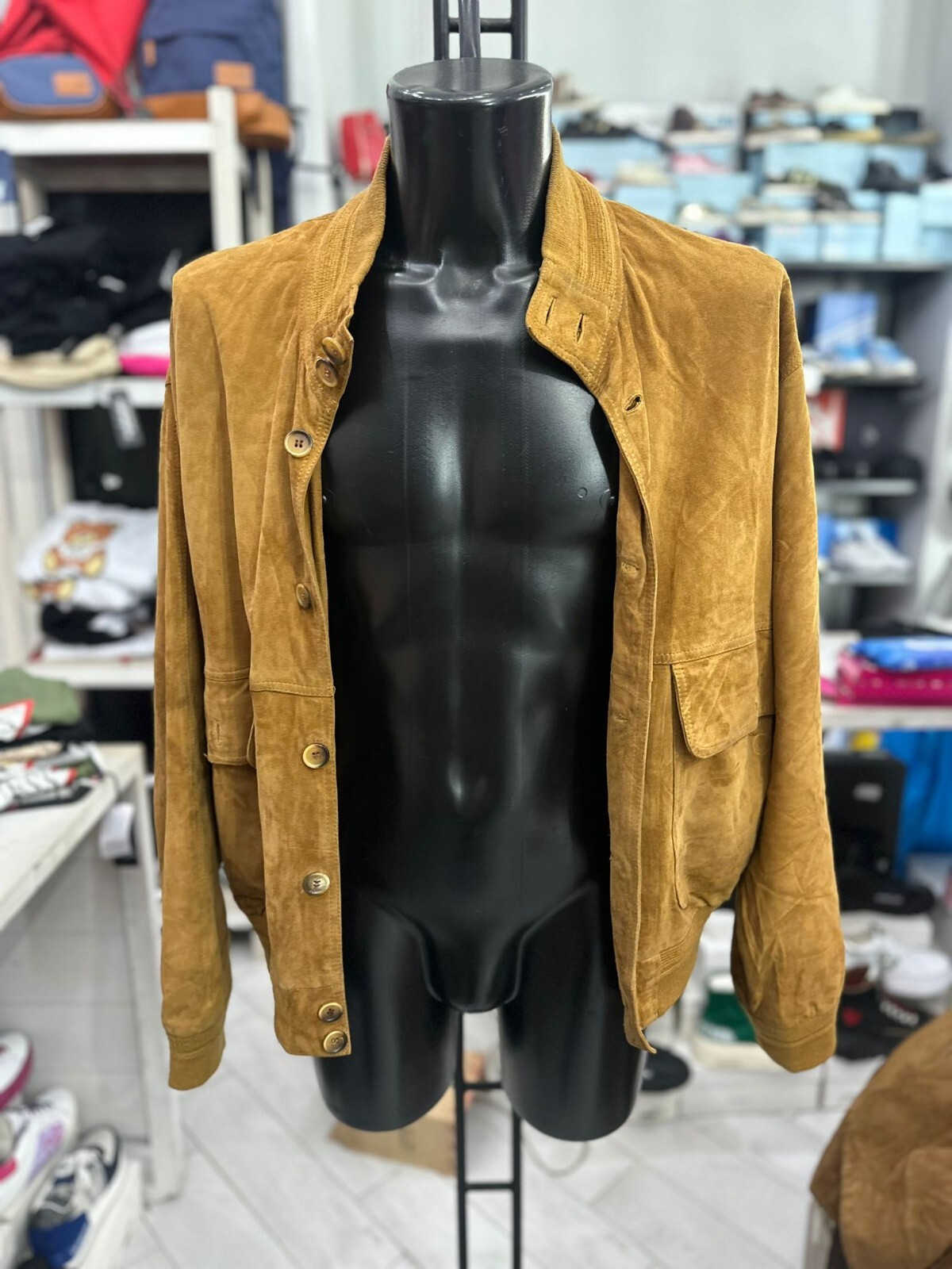 Used Leather Jacket Men Size 52 Camel LLV433