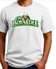 Chef BOYARDEE  T-shirt. Ash Gray, Sand, White. Sizes: Small thru XXXL. Cotton