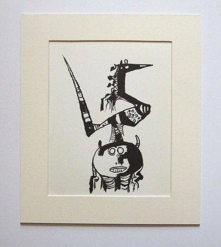 WIFREDO LAM mounted ltd ed original lithograph 14 x 12" Situationist 1967 ST17 - Picture 2 of 6