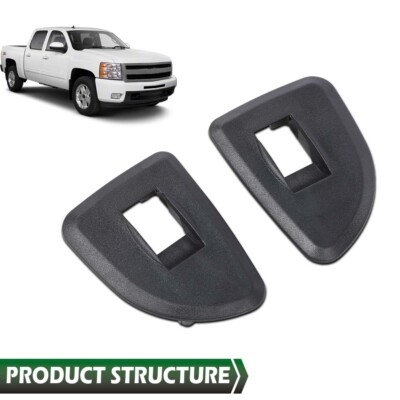 TOTMOX Rear Window Switch Panel Covers For Chevy/GMC Silverado/Sierra 2009-2013 Extended Cab | Black Bezels, Pair