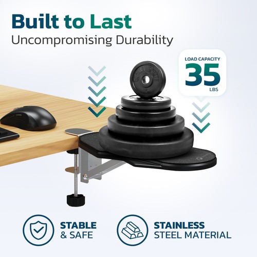 Purely E5720 Ergonomic Computer Arm/Elbow Support Rest for Desk - Black - Picture 7 of 9