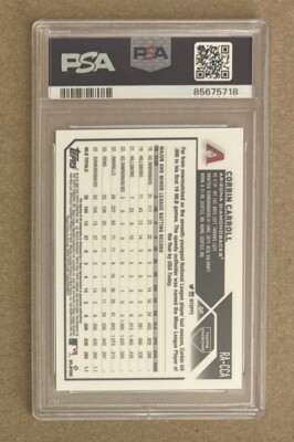 2023 Topps Chrome Corbin Carroll Blue Raywave Rookie Auto Card PSA