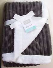 Hudson Baby Gray and White Soft Sherpa Baby Blanket