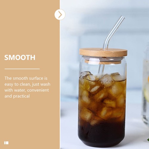 2 Pcs Bamboo Lid of Glass Cup Juice Tumblers Straws Cups for Miss - Picture 8 of 12