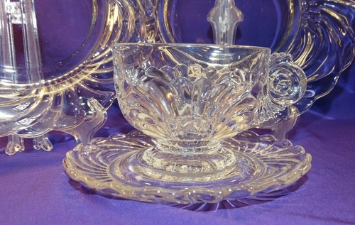 VINTAGE 4-TEILIGES GEDECK CAMBRIDGE GLAS KRISTALL CAPRICE GESCHIRR MCM - Bild 2 von 6