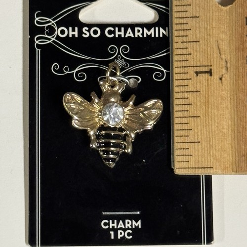 Honey Bee Rhinestone Pendant Charm Blue Moon Beads Jewelry Making Craft Supplies - Picture 6 of 8