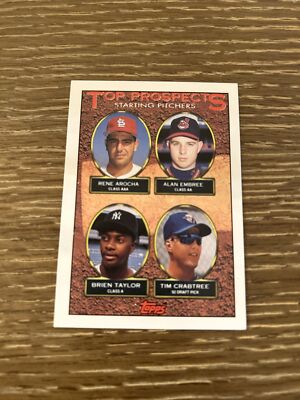 1993 Topps RC Rookie Prospects #742 Alan Embree Brien Taylor Tim Crabtree NmMt