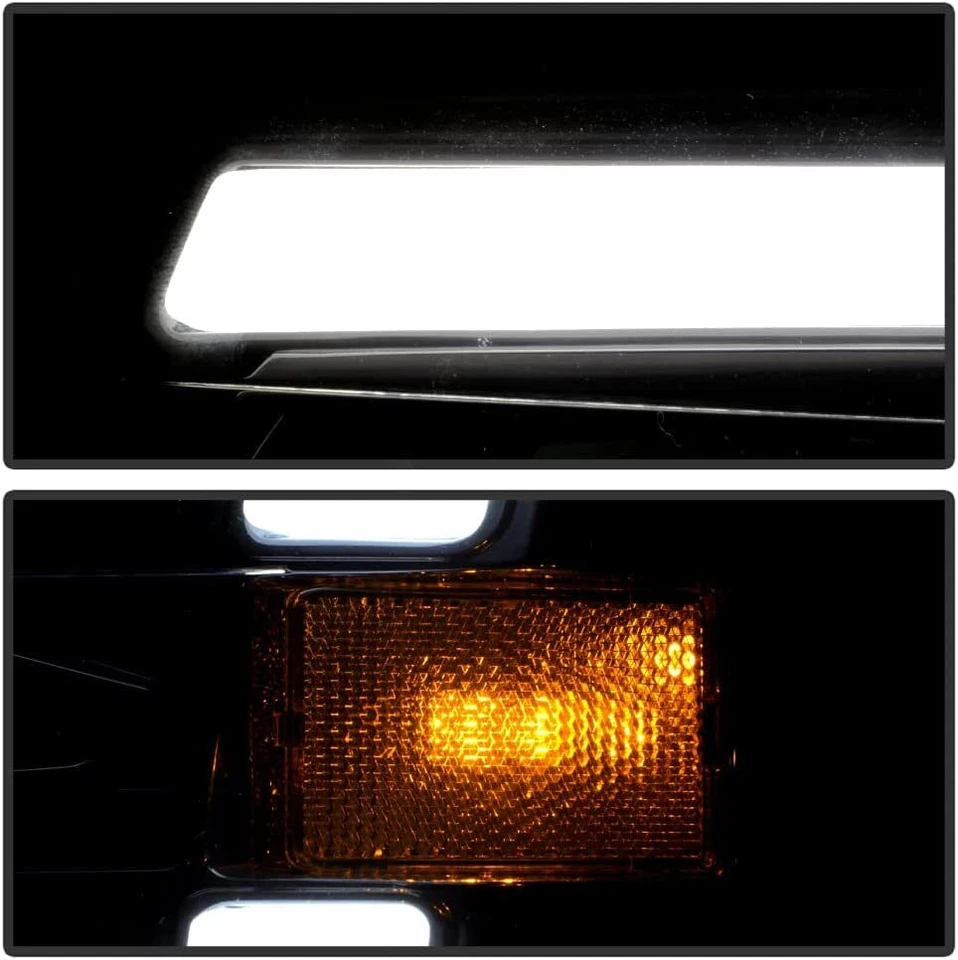 2002-2009 Chevy Trailblazer Black LED Tube Projector Headlights Pair Left+Right - Image 2 of 4