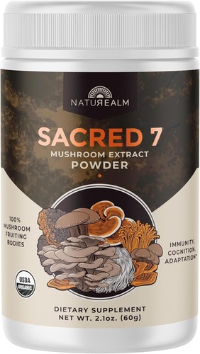 2 Oz Organic Mushroom Powder Blend - Sacred 7 for Enhanced Performance & Health