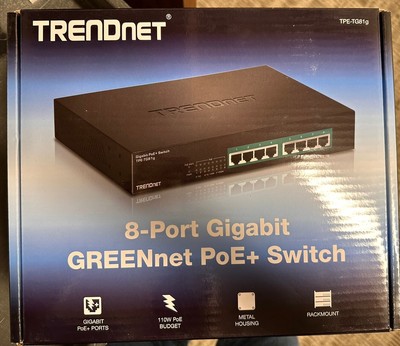 TRENDnet 8-Port Gigabit GREENnet PoE+ Switch, TPE-TG81g, 8 x Gigabit PoE+ Ports,
