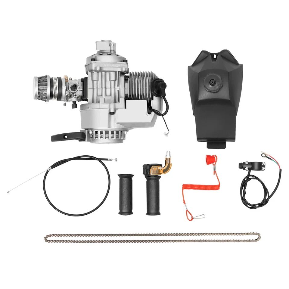48km/h 49CC 2 Stroke Air-cooling Pull Start Engine Motor Kit for Mini Dirt Bike - image 4 of 4
